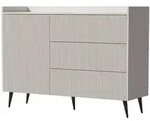 Beautysofa Kommode, Kaschmir, Metall, 3 Schubladen, 126x92x41 cm, Wohnzimmer,