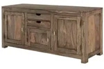 Massivmoebel24 Sideboard, Grau, Holz, Echtholz,Sheesham, 2 F&auml;cher, 2...