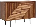 Kadima Design Sideboard, Braun, Metall, Echtholz, Rechteckig, Gittergestell,