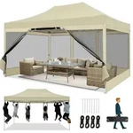 Faltpavillon, Olivgr&uuml;n, Textil, 300x335x450 cm, Sonnenschutz & Sichtschutz,