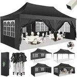 Faltpavillon, Schwarz, Textil, 600x320x300 cm, Sonnenschutz & Sichtschutz,...