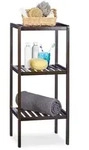 Relaxdays Badregal, Dunkelbraun, Holz, 34.5x80x33 cm, Badezimmer, Badezimmerregale,