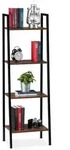 Relaxdays Standregal, Mehrfarbig, Metall, Holzwerkstoff, 44x136x31.5 cm, Wohnzimmer,