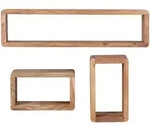 Kadima Design Wandregal, Akazie, Holz, Echtholz,Akazie, Rechteckig, 80x20x15 cm,