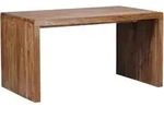 Kadima Design Schreibtisch, Braun, Holz, Echtholz, Rechteckig,Rechteckig, Wange,