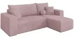 Altdecor Ecksofa, Rosa, Kunststoff, 3-Sitzer, L-Form, 249x139 cm, Wohnzimmer, Sofas &