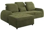 Mirjan24 Eckschlafsofa, Gr&uuml;n, Kunststoff, Ottomane links,L-Form, 255x176 cm,