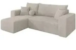 Altdecor Ecksofa, Ecru, Kunststoff, 3-Sitzer, L-Form, 249x139 cm, Wohnzimmer, Sofas &