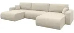 Altdecor Wohnlandschaft, Creme, Kunststoff, 4-Sitzer, U-Form, 377x88x193 cm,