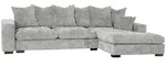 WFL Group Ecksofa, Hellgrau, Textil, 3-Sitzer, rechts montierbar,L-Form, 285x155 cm,