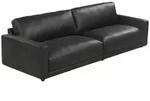 Kawola Sofa, Schwarz, Kunststoff, Nachbildung, 3-Sitzer, F&uuml;llung: Schaumstoff,