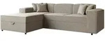 Mirjan24 Ecksofa, Beige, Kunststoff, 5-Sitzer, Ottomane links,L-Form, 253x166 cm,