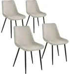 tectake Stuhl, Creme, Textil, Pappel, 48x82.5x59 cm, Esszimmer, St&uuml;hle,