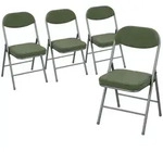 Homcom Klappstuhl, Gr&uuml;n, Metall, F&uuml;llung: Schaumstoff, 45x82x48.5 cm, Esszimmer,