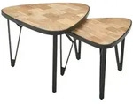 Kadima Design Couchtisch, Akazie, Metall, Dreieckig,Konisch, Stativgestell, 60x45x60