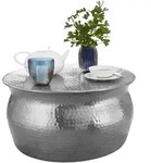 Kadima Design Couchtisch, Silber, Metall, Rund,Rund, 60x30x60 cm, Wohnzimmer,