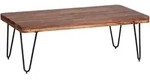 Kadima Design Couchtisch, Braun, Metall, Echtholz,Sheesham, Rechteckig,Rechteckig,