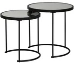 Kadima Design Beistelltisch, Schwarz, Metall, Rund,Rund, Stativgestell, 50x50x50 cm,