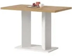 Inn.Furn Esstisch, Eiche Artisan, Wei&szlig;, Holzwerkstoff, Nachbildung,Eiche, Holz