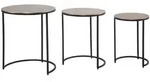Kadima Design Beistelltisch, Gold, Metall, Rund,Rund, C-Form, 45x55x45 cm,