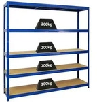 Proregal Schwerlastregal, Blau, Metall, Rechteckig, 180x180x45 cm, Freizeit,