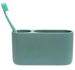 Badezimmerbecher, Mintgr&uuml;n, Kunststoff, 18x9x6 cm, Badaccessoires,