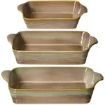 Ritzenhoff Breker Auflaufformen-Set, Braun, Keramik, Rechteckig, 2x2x2 cm, Kochen,