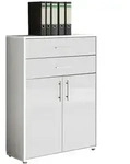 Mid.you Aktenschrank Office Edition, Wei&szlig; Hochglanz, Wei&szlig;, Holzwerkstoff, 1