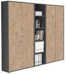 Mid.you Aktenschrank Office Edition, Anthrazit, Eiche, Holzwerkstoff, 12...