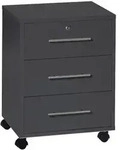 Mid.you Rollcontainer Office Edition, Anthrazit, Holzwerkstoff, 3 Schublade(n)