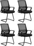 Homcom Besucherstuhl, Schwarz, Metall, 57.5x93x58.5 cm, Esszimmer, St&uuml;hle,