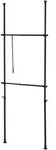 [en.casa] Teleskopgarderobe, Schwarz, Metall, 115x278x5 cm, Schlafzimmer,