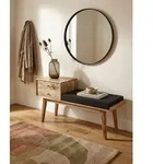 Kadima Design Sitzbank, Schwarz, Holz, Echtholz,Mangoholz, 2 Schubladen,