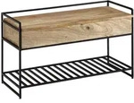 Kadima Design Sitzbank, Braun, Metall, Echtholz,Mangoholz, Stativgestell, 90x52x38