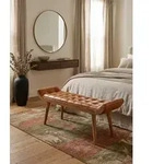Kadima Design Sitzbank, Braun, Holz, Echtholz,Mangoholz, Rechteckig, Stativgestell,
