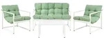 Beliani Lounge-Set, Gr&uuml;n, Wei&szlig;, Metall, Loungem&ouml;bel, Gartenlounge-Sets