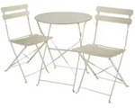 tectake Bistrotisch, Creme, Textil, Balkonm&ouml;bel, Balkonm&ouml;bel-Set
