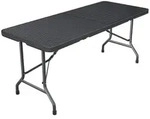Juskys Gartentisch, Schwarz, Kunststoff, 74x74x180 cm, Gartenm&ouml;bel, Gartentische,