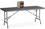 Relaxdays Gartentisch, Grau, Kunststoff, Metall, 8-Sitzer, rechteckig,...