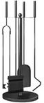 Outsunny Kaminbesteck, Schwarz, Metall, 25x54x25 cm, Kleinm&ouml;bel, Kamine & Zubeh&ouml;r,