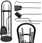 DanDiBo Kaminbesteck, Schwarz, Metall, 20x68x20 cm, Kleinm&ouml;bel, Kamine &...