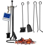 Relaxdays Kaminbesteck, Schwarz, Metall, 20x68x20 cm, Kleinm&ouml;bel, Kamine & Zubeh&ouml;r,