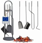 Relaxdays Kaminbesteck, Grau, Metall, 20x68.5x20 cm, Kleinm&ouml;bel, Kamine & Zubeh&ouml;r,