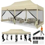 Faltpavillon, Olivgr&uuml;n, Textil, 300x335x600 cm, Sonnenschutz & Sichtschutz,