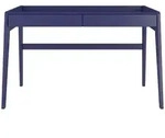 Visby Schreibtisch, Dunkelblau, Buchenholz, Rechteckig, 125x81x70 cm, Arbeitszimmer,