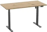 Mid.you Schreibtisch, Schwarz, Honigeiche, Metall, Holzwerkstoff, rechteckig,