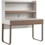 Beautysofa Schreibtisch, Kaschmir, Hellbraun, Metall, 2 Schubladen, 120x135x62...