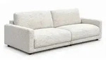 Kawola Sofa, Creme, Kunststoff, Nachbildung, 3-Sitzer, F&uuml;llung: Schaumstoff,