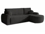 Sofnet Ecksofa, Schwarz, Textil, 5-Sitzer, Ottomane rechts, L-Form,Rechteckig,