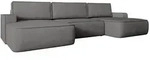 Mirjan24 Wohnlandschaft, Grau, Kunststoff, 6-Sitzer, U-Form,Rechteckig,...